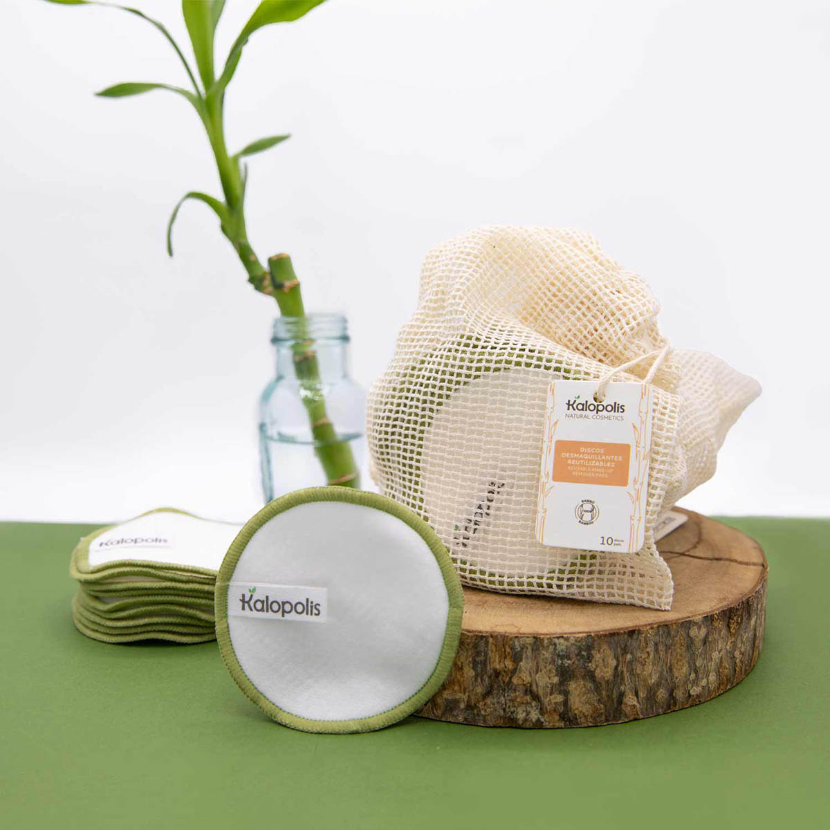 Discos desmaquillantes reutilizables de algodón/bambú